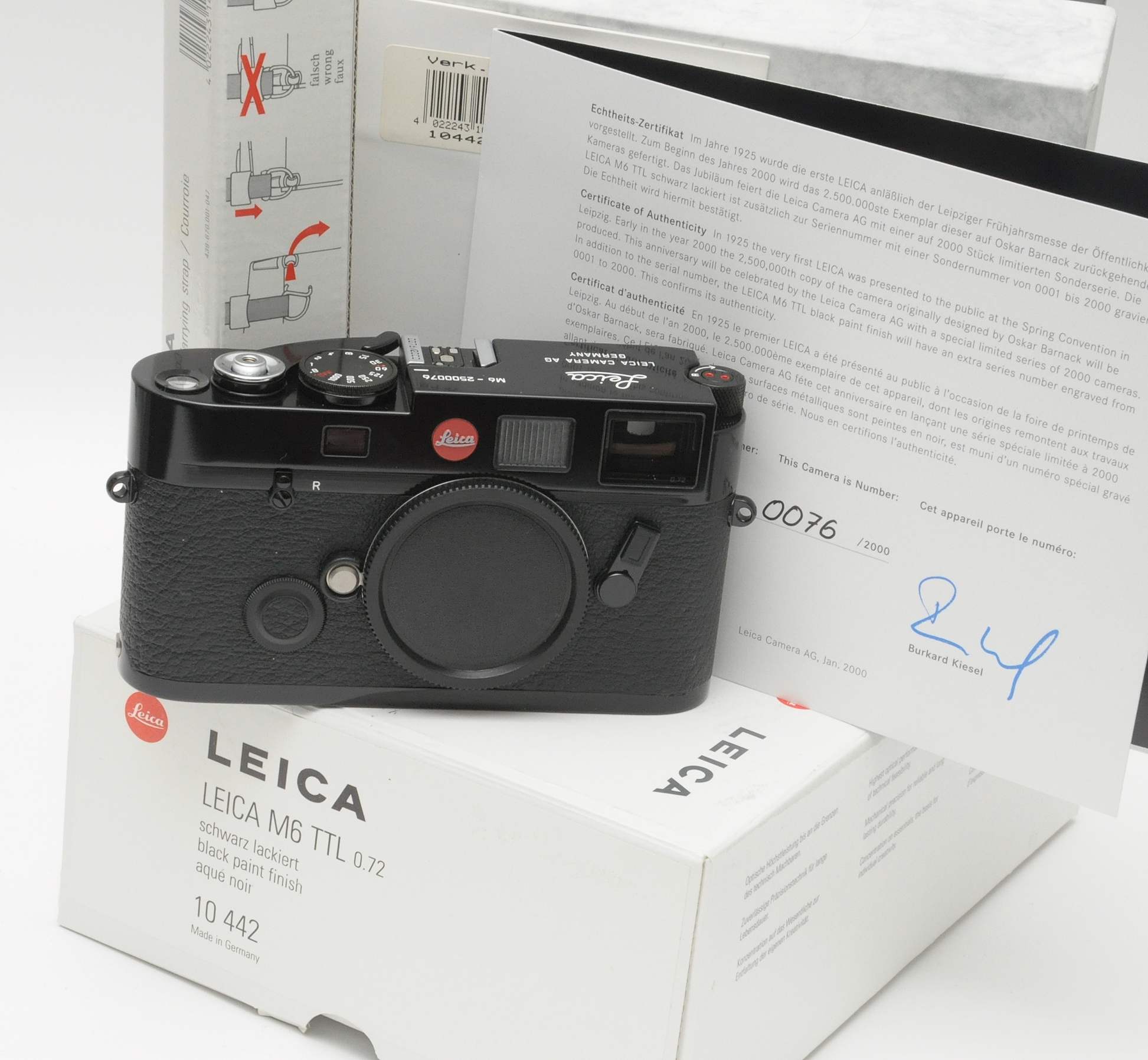 Leica M6 black paint Millennium Edition 10442 boxed  